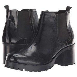 JANE AND THE SHOE Lena Black Patent Women's Chelsea Ankle Boots